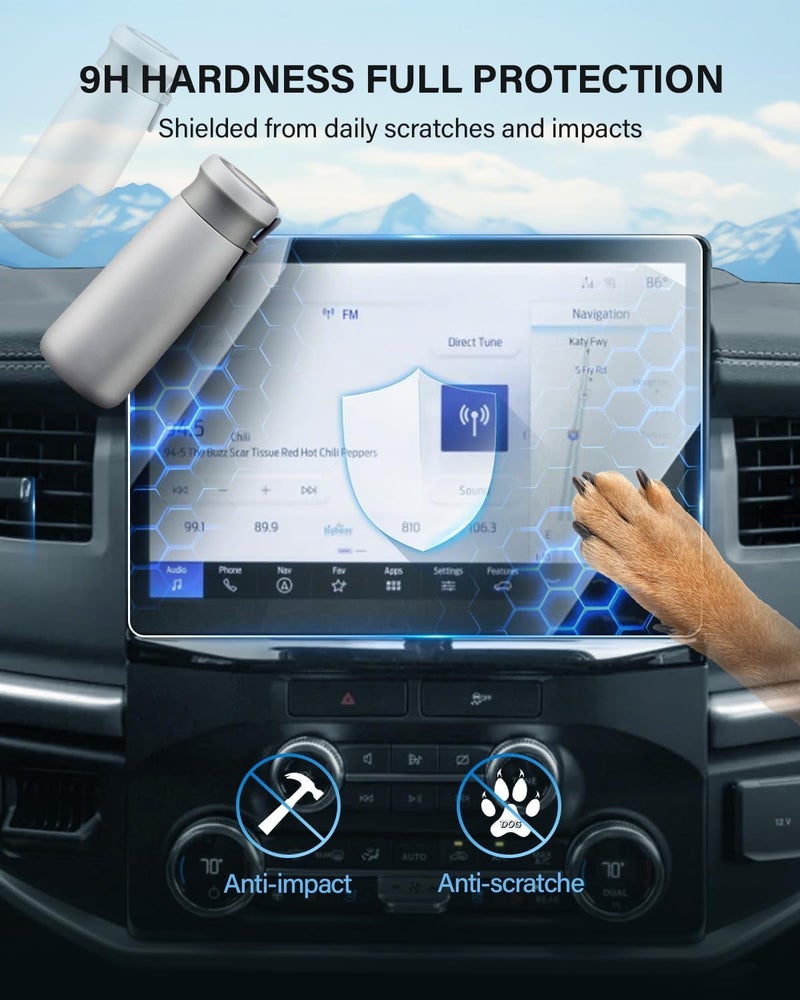 WEIPIN For Glossy Tempered Glass 2022 2023 2024 Ford Expedition 12 Inch Touchscreen Screen Protector - Expedition (XL STX/XLT/Limited/Timberline) Accessories - Image 5